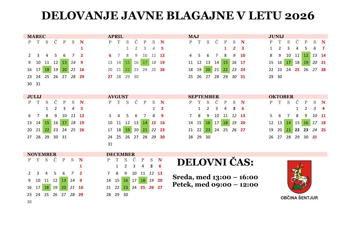 JAVNA BLAGAJNA 2026